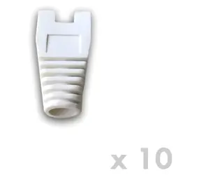 DATACOM Ochrana RJ45 s výřezem bílá / Krytka konektoru / 10 ks / otvor 6 mm