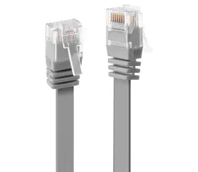 Lindy plochý kabel Cat6 U/UTP 2m šedá / Síťový kabel / RJ45-RJ45 / ploché provedení