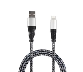 2GO stříbrná / Nabíjecí a datový kabel / USB-A na Lightning / 1 m / nylon