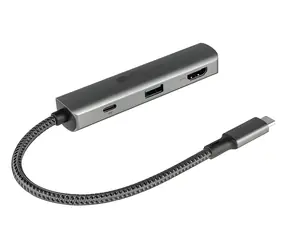 Good Connections USB-C Hub antracitová / USB-C hub / 3 porty / HDMI 4K / USB PD 94 W / hliník