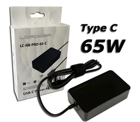 LC-Power LC-NB-PRO-65-C černá / Napájecí adaptér pro notebook / 65 W / USB-C PD / 5-20 V / 100-240 V