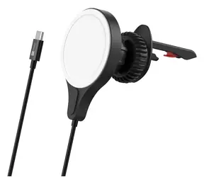 ER POWER MagSafe černá / Nabíjecí držák do auta / 15W / do ventilace / USB-C kabel 1,5 m