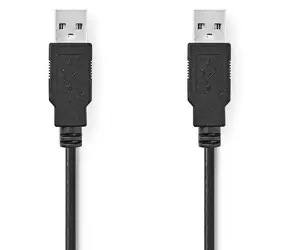 Emos USB 2.0 A-A / USB kabel / 3 m / černá