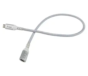 Equip USB-C Gen2 bílá / Prodlužovací kabel USB-C (M) - USB-C (F) / USB 3.2 Gen 2 / 100W PD / 10 Gbit/s / 1 m
