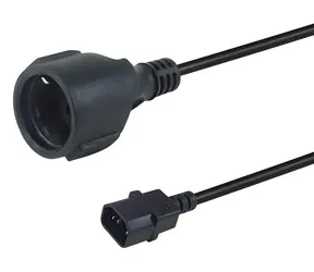 Equip 112106 černá / Napájecí kabel / IEC C14 - CEE 7/3 / 0,25 m / 250V / 10A