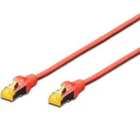 Digitus CAT 6A S/FTP červený / Patch kabel / 10m / AWG 26/7 / LSZH / 500 MHz