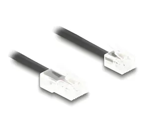 DeLock / Spirálový telefonní kabel / RJ11 - RJ45 / 2 m / černý