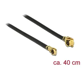 DeLock MHF (M) - MHF IV/HSC MXHP32 (M) 0,4 m černá / Anténní kabel / 50 Ohm / 1.13 / Úhlové konektory