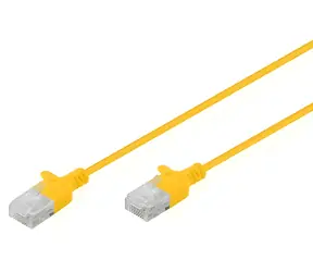 Digitus CAT 6 U-UTP Slim 5m žlutá / Patch kabel / U-UTP / 250 MHz / LSZH