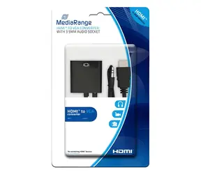 MediaRange HDMI na VGA + audio černá / Adaptér / pozlacené konektory