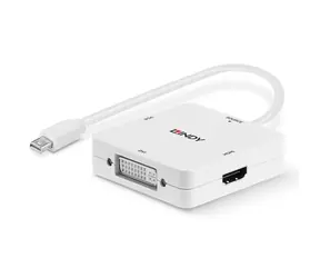 Lindy 41035 černá / Adaptér / Mini DisplayPort na HDMI/DVI/VGA / 4K 30 Hz / 0,2 m