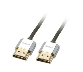 Lindy CROMO Slim černá / HDMI kabel / High Speed / 1 m / Ethernet / pozlacené konektory