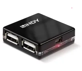 Lindy Mini-Hub černá / USB hub / 4× USB 2.0 / 480 Mbit/s