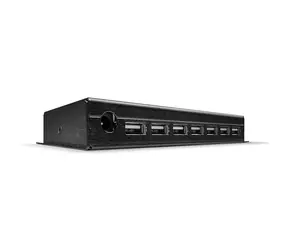 Lindy černá / USB hub / 7 portů / USB 2.0 / kovové tělo