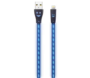 2GO modrá / Nabíjecí a datový kabel / USB - Lightning / LED podsvícení / 1 m