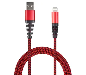2GO červená / Datový a nabíjecí kabel / USB-A na Lightning / nylon / 1 m