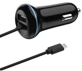 2GO 12W černá / Nabíječka do auta / 1x USB-A / Lightning kabel / 140 cm