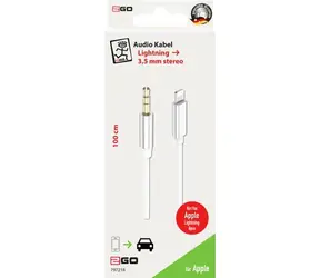 2GO bílá / Audio kabel / 3,5 mm jack - Lightning / 1 m