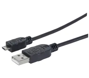 Manhattan USB-A na Micro-USB B černý 1,8 m / Kabel / USB 2.0 / 480 Mbit/s
