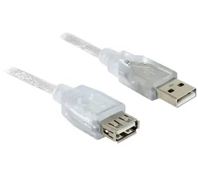 DeLock USB-A - USB-A bílá / Prodlužovací kabel / USB 2.0 / 1,8 m