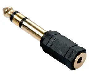 Lindy 3,5 mm jack - 6,3 mm jack černá / Audio redukce / pozlacené konektory