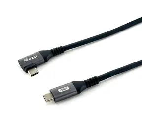 Equip USB-C - USB-C 90° 2 m černá / Datový kabel / PD 100W / USB 2.0