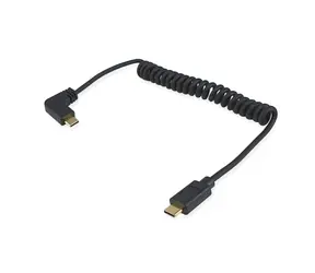 Equip černá / Kabel USB-C na USB-C / USB 2.0 / 90° spirálový / 1 m