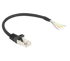 DeLock RJ-50 černý / Kabel / S/FTP / otevřené konce / 0,25 m