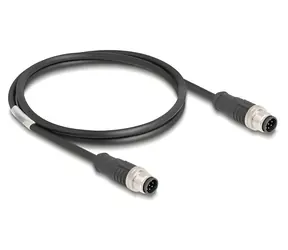 Delock M12 / Propojovací kabel / 8 pin / kódování A / Cat5e S/FTP / 1 m / PVC