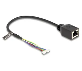 Delock Kabel RJ45 zásuvka - pinová lišta černý / Kabel / Cat5e / 0,3 m / AWG28