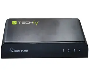 Techly IDATA HDMI-4K4 černá / HDMI splitter / 1x HDMI vstup / 4x HDMI výstup / 4K / 3D / HDCP 1.2