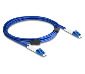 Delock LC-LC Singlemode OS2 modrá / Optický kabel / S kovovým opancéřováním / 3 m / LSZH
