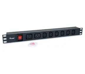 Equip PDU černá / Zásuvková lišta do racku / 1U / 6x IEC C13 + 2x IEC C19 / IEC C20 / 16 A / 3500 W