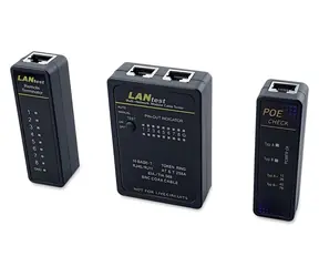Equip černá / Kabelový tester / RJ45, RJ12, RJ11, BNC / PoE test / LED indikace
