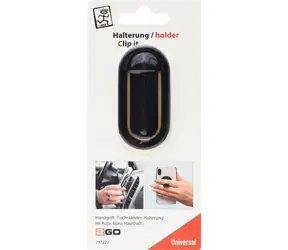 2GO 797223 černá / Klip na mobilní telefon / univerzální / samolepicí uchycení