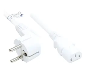Good Connections P0130-W025 bílá / Napájecí kabel / CEE7/7 pravoúhlý / IEC C13 / 2,5 m