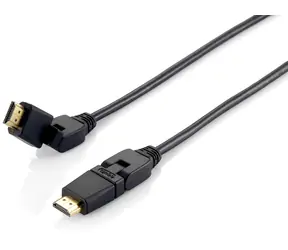 Equip HDMI 5m černý / Kabel HDMI / otočný konektor 180° / 4K 60Hz / HDMI 2.0, 18 Gbps, Ethernet
