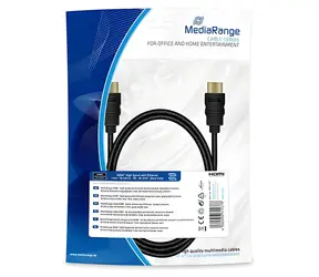 MediaRange MRCS195 1m černá / HDMI kabel / High Speed / 18 Gbit/s / Ethernet / pozlacené konektory