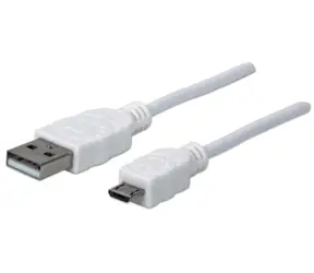 Manhattan USB 2.0 A - Micro-B bílý / Kabel / 1 m / 480 Mbit/s