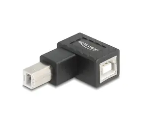 Delock 67205 černá / Redukce USB 2.0 / Type-B - Type-B / přímý - pravoúhlý nahoru