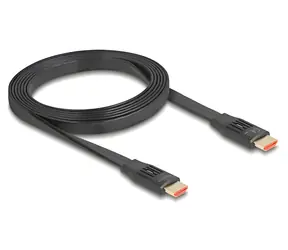Delock HDMI plochý 2m černá / Kabel / 8K / 60 Hz / 48 Gbps / eARC