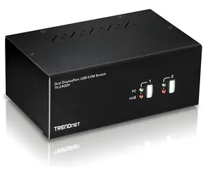 TRENDnet TK-240DP / KVM přepínač / DisplayPort 1.2 / 4K UHD / USB Hub / Audio