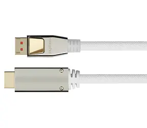 Python DisplayPort 1.4 na HDMI 2.0 bílá / Propojovací kabel / 3 m / 4K 60Hz / Nylon / Pozlacené konektory