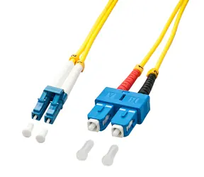 Lindy žlutá / Optický patchkabel duplexní / LC/SC / Singlemode OS2 / 9/125 µm / 10 m