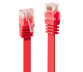 Lindy Plochý patch kabel Cat6 U/UTP červená 0,3 m / Patch kabel / CAT6 / U/UTP / RJ-45