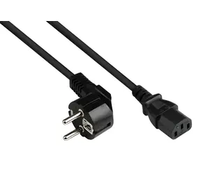 Good Connections černá / Napájecí kabel / CEE 7/7 - IEC C13 / pravoúhlý / 7,5 m / max. 10 A