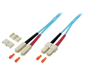 EFB SC-SC tyrkysová / Optický patch kabel / OM3 / duplexní / LSZH / 15 m