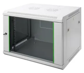 DIGITUS Dynamic šedá / Nástěnný rozvaděč 19" / 9U / 600×450 mm / skleněné dveře