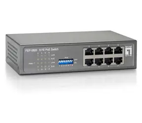 LevelOne Switch 8x Fast Ethernet PoE / Switch / 8-port / 10/100 Mbps / 8x PoE / 85 W