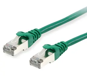 Equip zelená / Patch kabel / Cat6A / S/FTP / RJ-45 / 0,15 m / PoE+ / AWG 26/7 LSZH